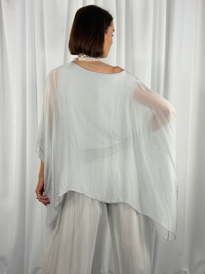 Dune Silky waterfall top in silver - Bond Street Store