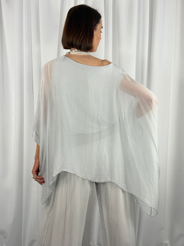Dune Silky waterfall top in silver - Bond Street Store