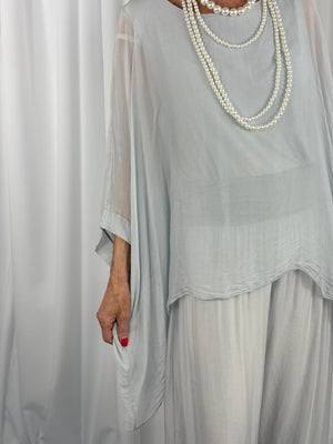 Dune Silky waterfall top in silver - Bond Street Store