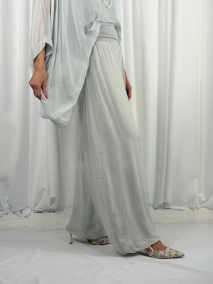 Dune silky palazzo trousers in silver - Bond Street Store