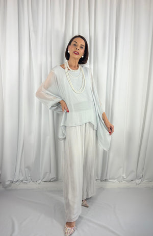 Dune Silky waterfall top in silver - Bond Street Store