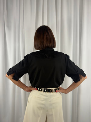 Sylvia short sleeves shirt in black - Bond Street Store