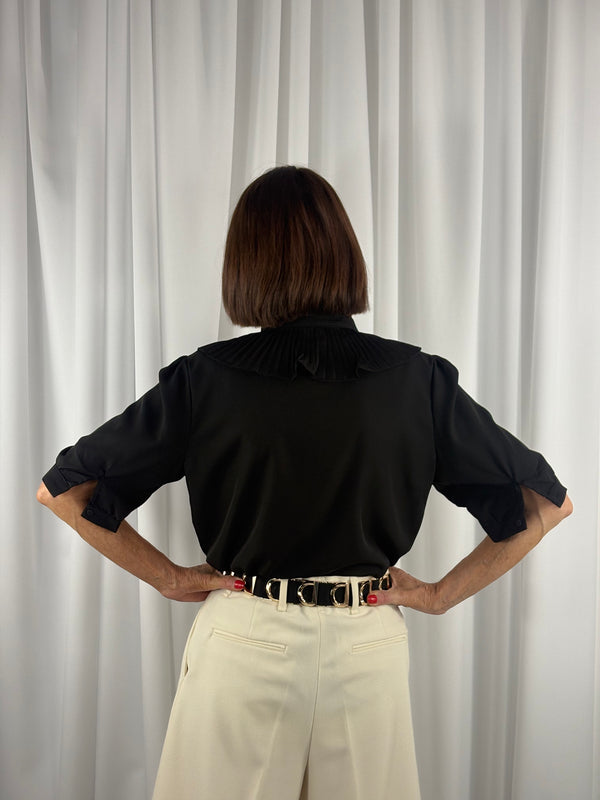 Sylvia short sleeves shirt in black - Bond Street Store