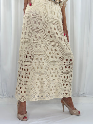 Rafael Crochet suit in cream - PRE ORDER DELIVERY DATE 13 APRIL - Bond Street Store