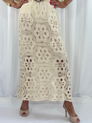 Rafael Crochet suit in cream - PRE ORDER DELIVERY DATE 13 APRIL - Bond Street Store