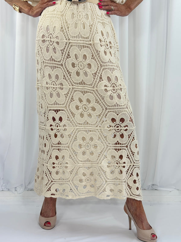 Rafael Crochet suit in cream - PRE ORDER DELIVERY DATE 13 APRIL - Bond Street Store