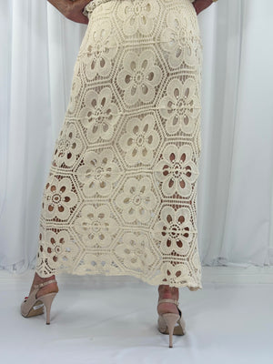 Rafael Crochet suit in cream - PRE ORDER DELIVERY DATE 13 APRIL - Bond Street Store