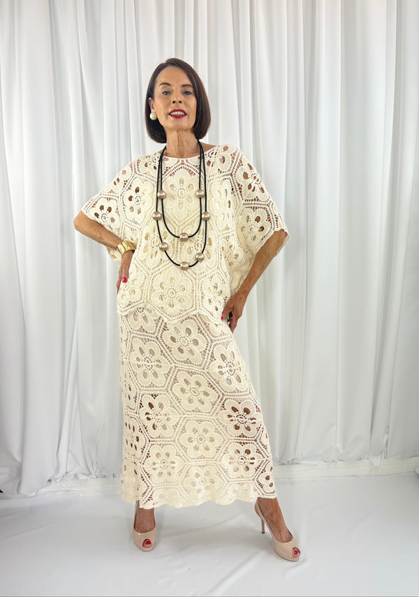 Rafael Crochet suit in cream - PRE ORDER DELIVERY DATE 13 APRIL - Bond Street Store