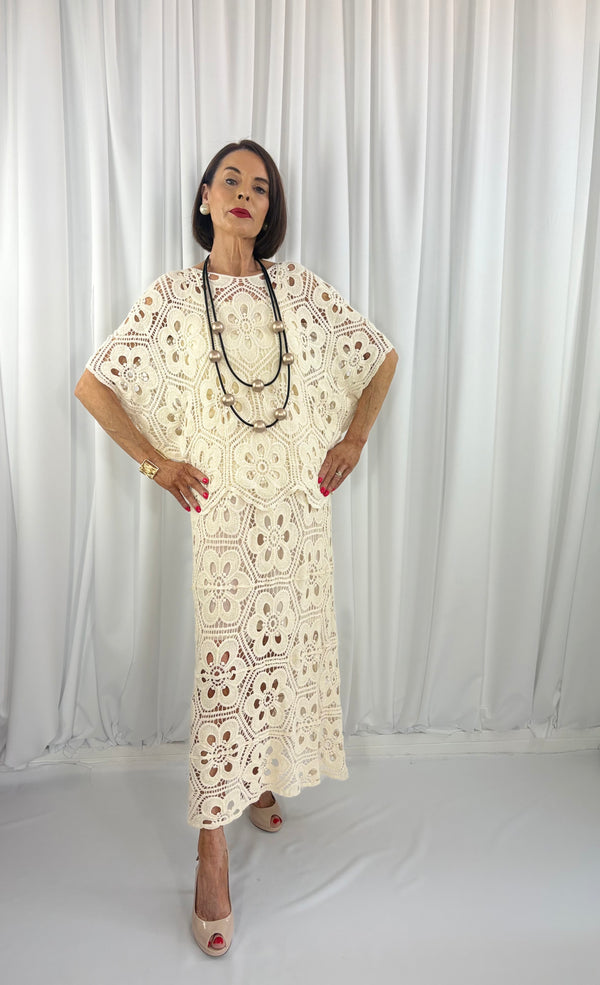 Rafael Crochet suit in cream - PRE ORDER DELIVERY DATE 13 APRIL - Bond Street Store