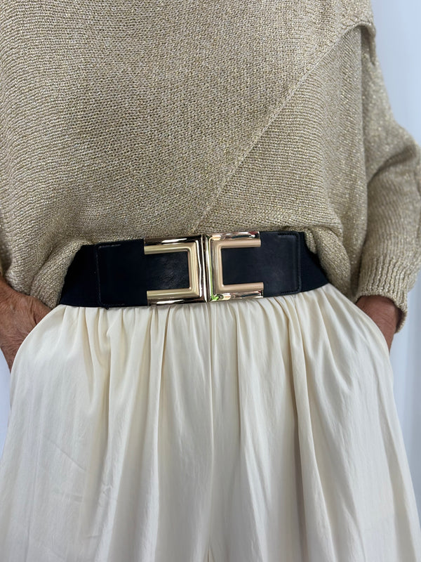 Rafael Stretch belt in gold - Bond Street Store