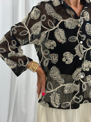 Leon Shirt in black with beige swirl - Bond Street Store