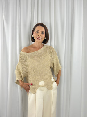 Rafael knitwear in gold - Bond Street Store