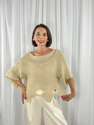 Rafael knitwear in gold - Bond Street Store