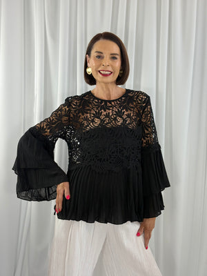 Margarita Crochet top in black - Bond Street Store