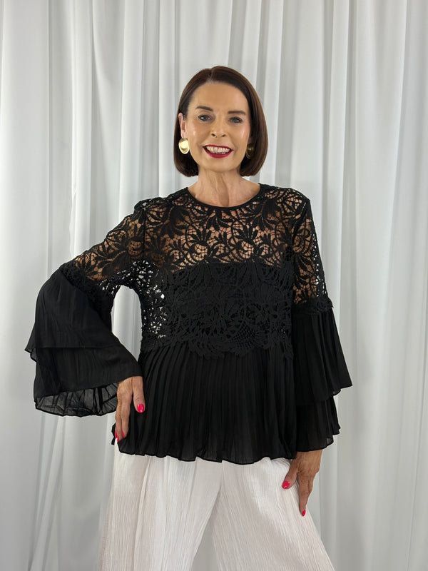 Margarita Crochet top in black - Bond Street Store
