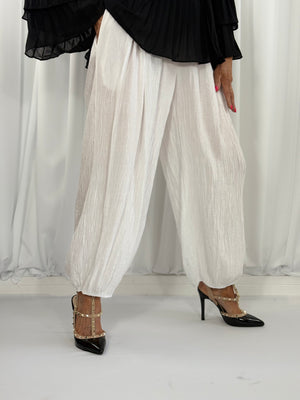 Margarita Balloon Trousers in white - Bond Street Store