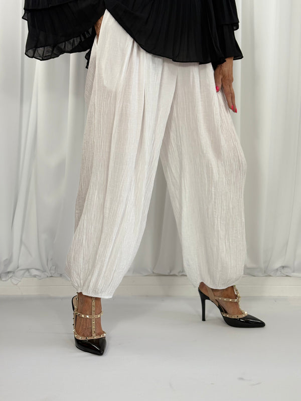 Margarita Balloon Trousers in white - Bond Street Store
