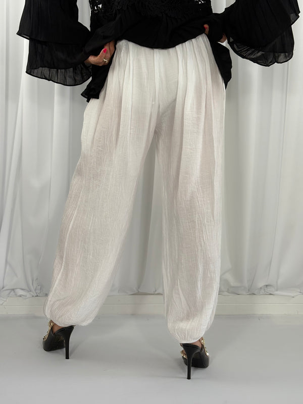 Margarita Balloon Trousers in white - Bond Street Store