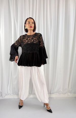 Margarita Crochet top in black - Bond Street Store
