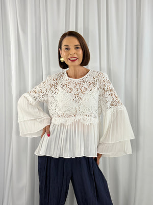 Margarita Crochet top in white