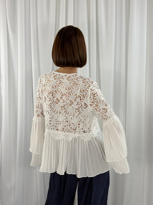 Margarita Crochet top in white