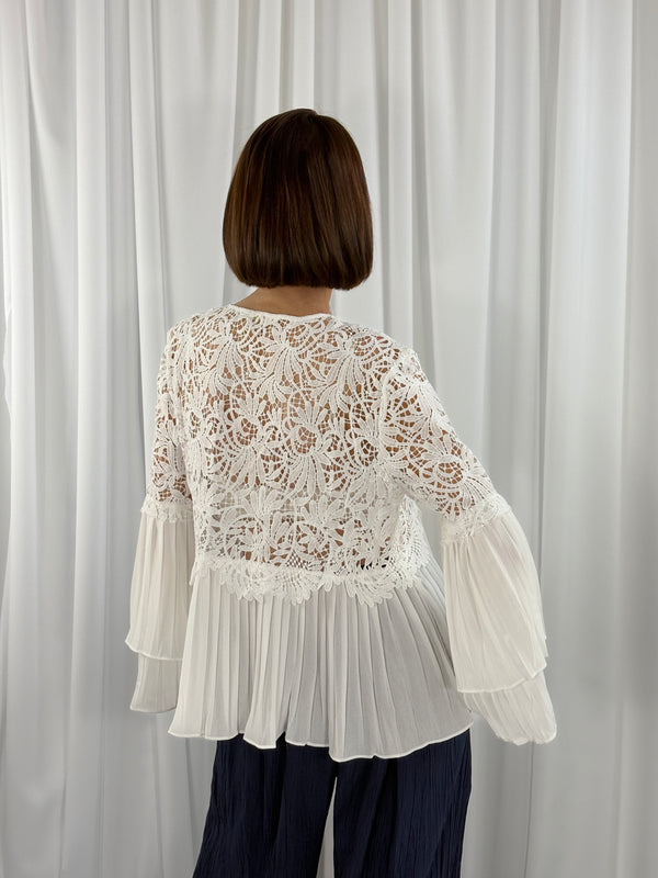 Margarita Crochet top in white