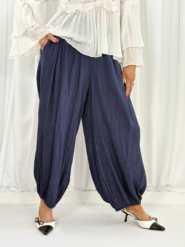 Margarita Balloon Trousers in navy - Bond Street Store