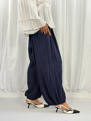 Margarita Balloon Trousers in navy - Bond Street Store