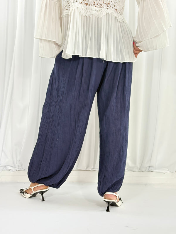Margarita Balloon Trousers in navy - Bond Street Store
