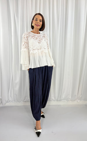 Margarita Balloon Trousers in navy - Bond Street Store