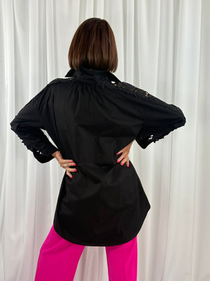 Phyllis embroided Shirt in Black - Bond Street Store