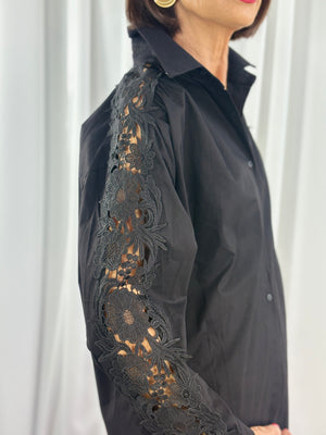 Phyllis embroided Shirt in Black - Bond Street Store