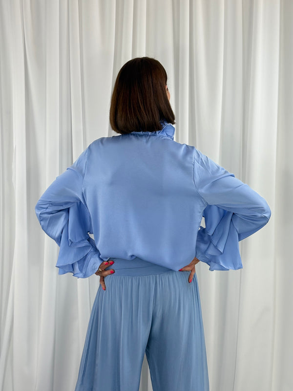 Santorini Top in baby blue - Bond Street Store