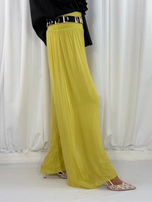 Dune silky palazzo trousers in pistachio - Bond Street Store