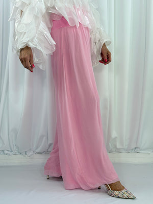 Dune silky palazzo trousers in baby pink - Bond Street Store