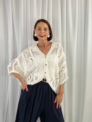 Betty Crochet top in white - Bond Street Store