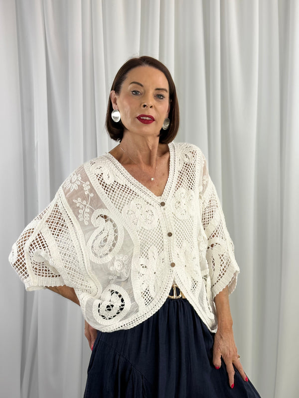 Betty Crochet top in white - Bond Street Store