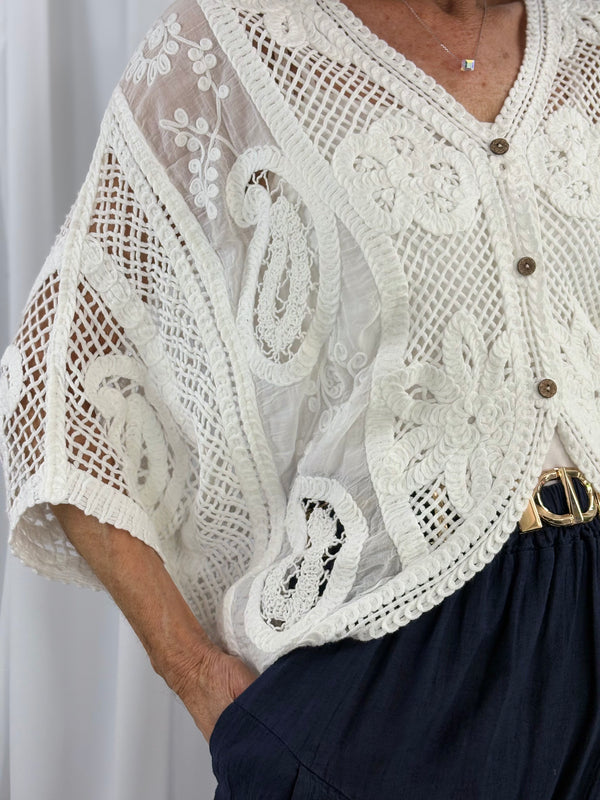 Betty Crochet top in white - Bond Street Store