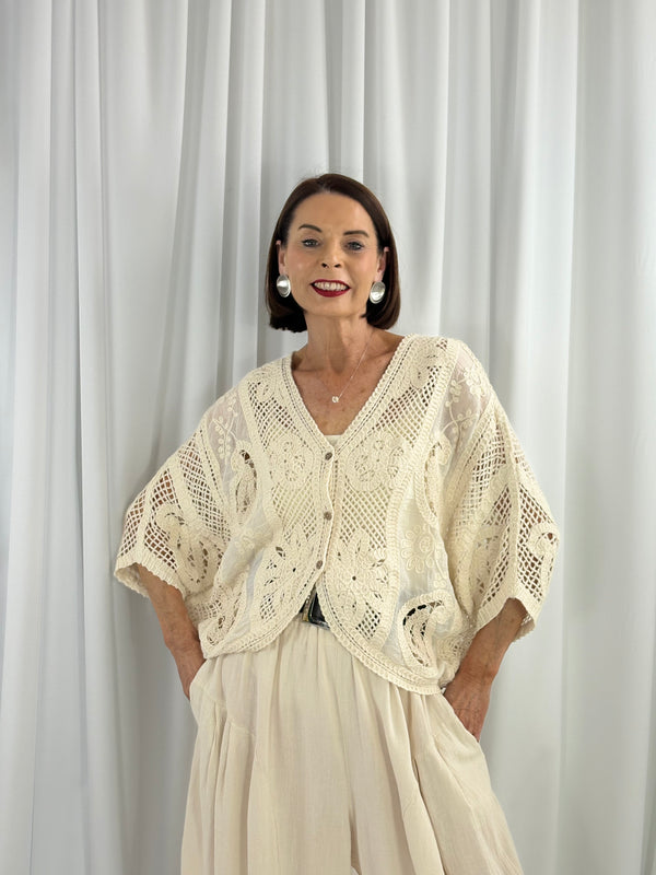 Betty Crochet top in beige - Bond Street Store