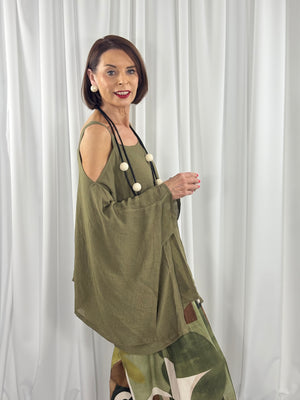 Capri Waterfall Top in sage - Bond Street Store
