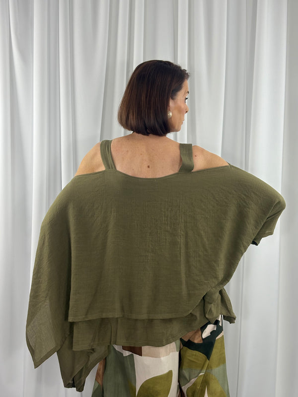 Capri Waterfall Top in sage - Bond Street Store