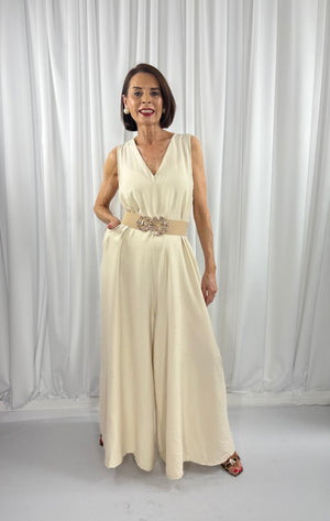 Cortina Jumpsuit in beige - Bond Street Store