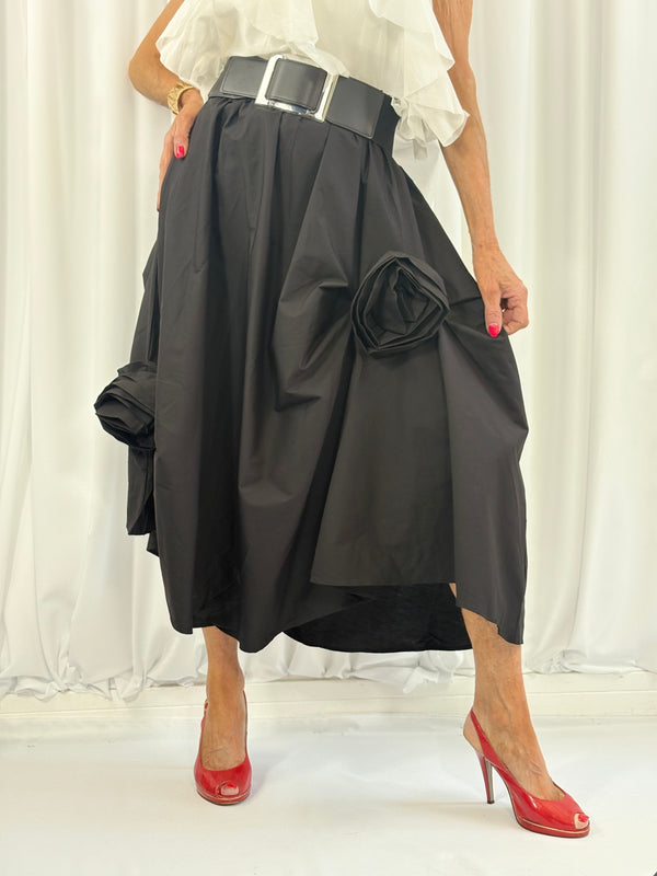 Kennedy 3d flower skirt in black - Pre order arrival date 28th April - Bond Street Store