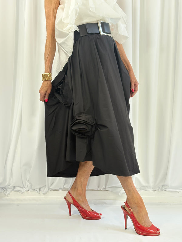Kennedy 3d flower skirt in black - Pre order arrival date 28th April - Bond Street Store