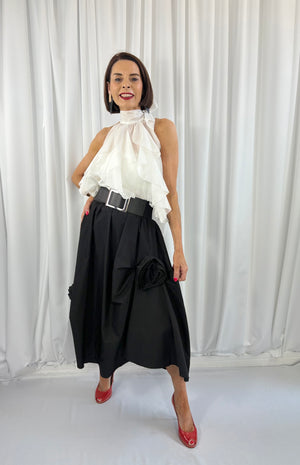 Kennedy 3d flower skirt in black - Pre order arrival date 28th April - Bond Street Store