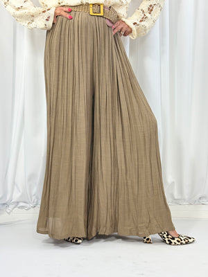 antibes palazzo trouser in mocha - Bond Street Store