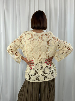 Tilly crochet top in cream - Bond Street Store