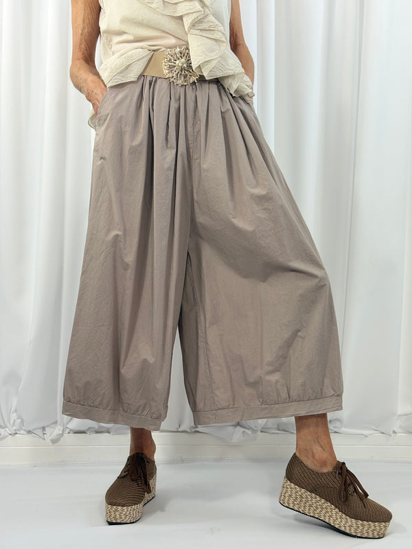 Tuscany wide leg Trousers in mocha - Bond Street Store