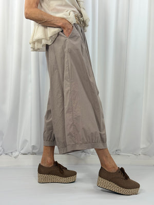 Tuscany wide leg Trousers in mocha - Bond Street Store