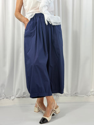 Tuscany wide leg Trousers in Navy - Bond Street Store